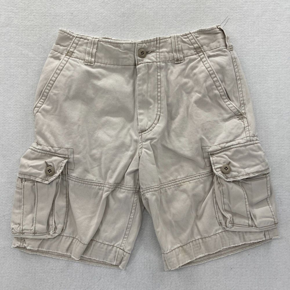 Abercrombie & Fitch Cargo Shorts Sz 12 Beige Khaki‎ Military Style Type A.92